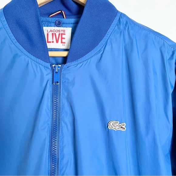 Lacoste Live Retro Y2K Style Zip-Up Sports Track Jacket- Blue, Men's Large - Picture 2 of 10